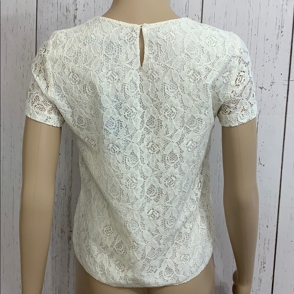 🌻 🆕 Zara Basic Zara Woman Cream Lace Overlay Top - Picture 3 of 14